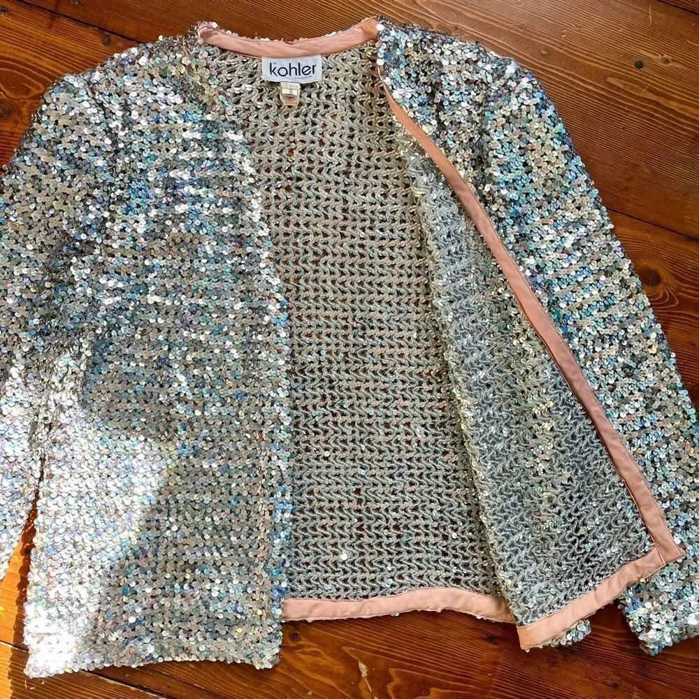 Vintage Sequins Silver 70’s Jacket - Picture 2 of 9